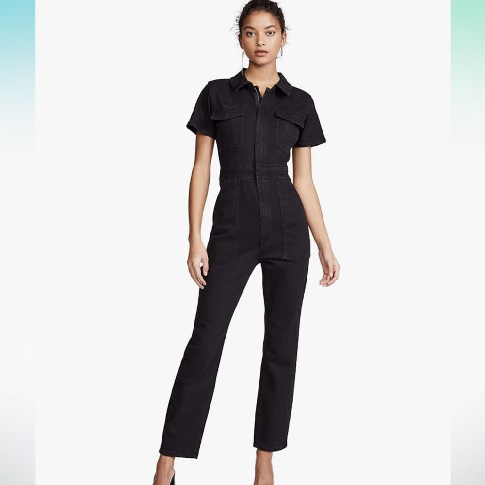 Good American Women's Utility Jumpsuit. Black. Size 2